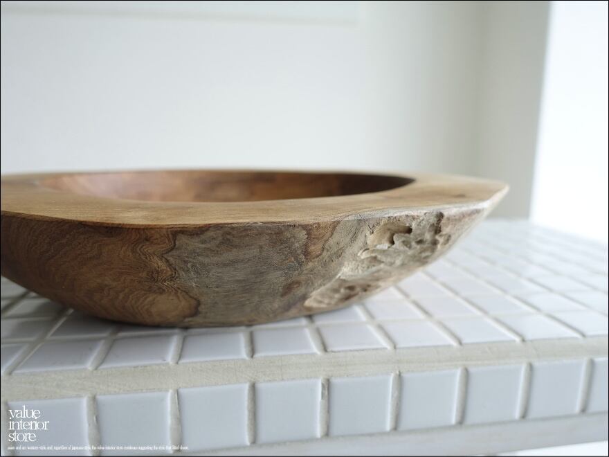 チーク総無垢 プリミティブトレイ 飾り鉢N29cm ボウル 小物入れ