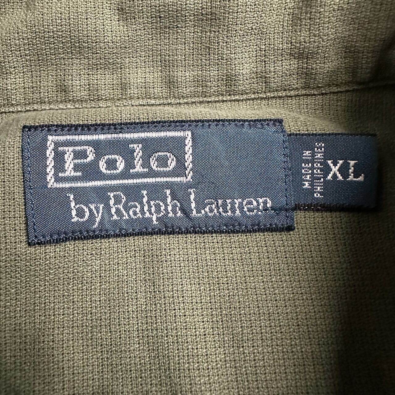 ラルフローレン サファリシャツ XL ネイティブ柄 グリーン コットン ワーク ラルフローレン サファリシャツ XL ネイティブ柄 グリーン