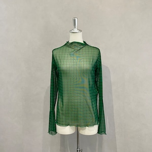 チェック柄シアーカットソー / GREEN【unica】