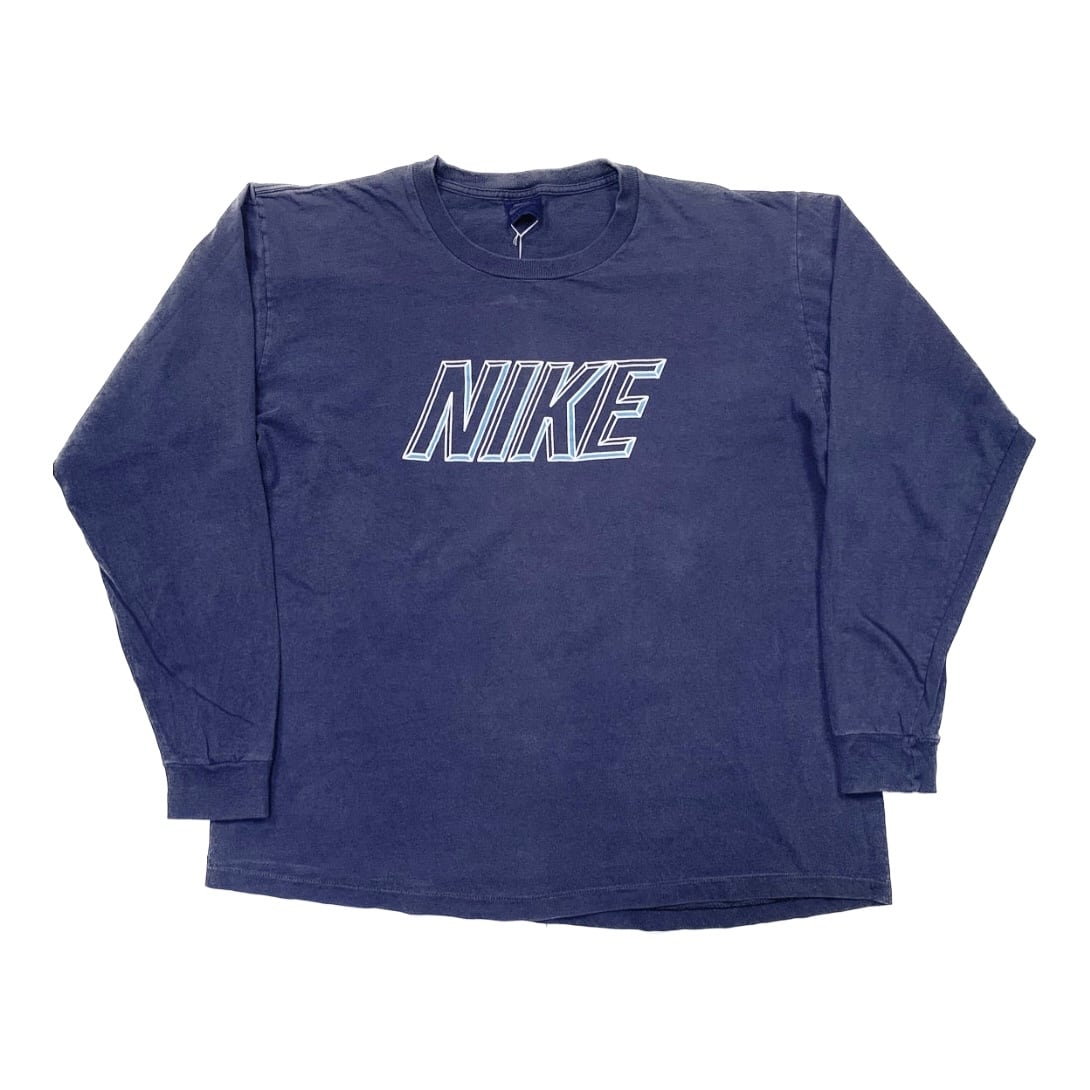 80s NIKE ナイキ USA製 紺タグ 長袖 Tシャツ ロンT ビンテージ XL