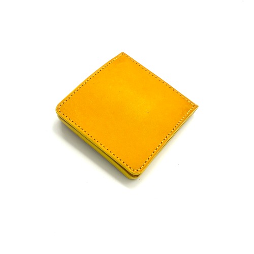 YONZY BOX小銭入れ付きショート財布 ITALYスクラッチレザー YELLOW