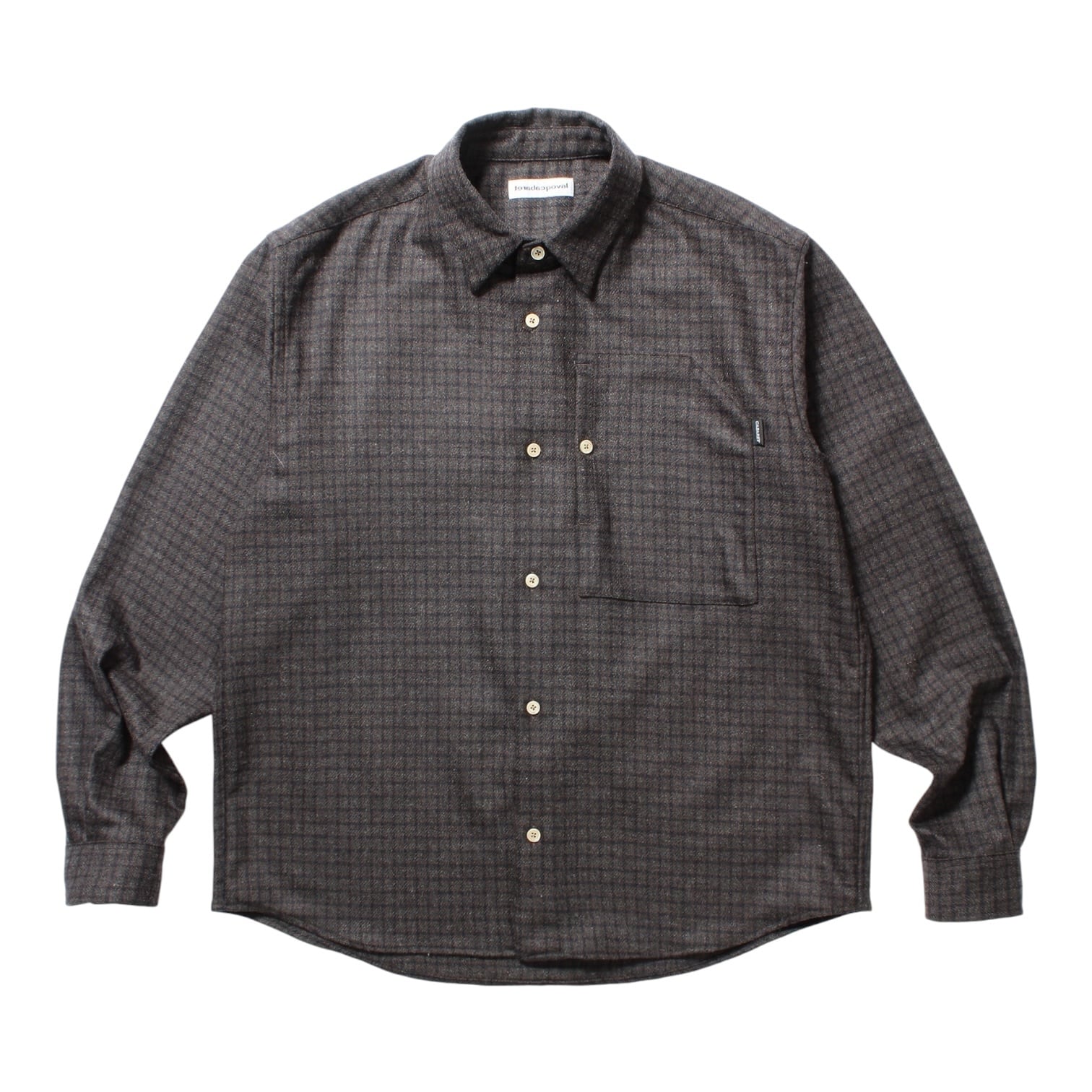 【Cabaret Poval】Rewool Plaid L/S Shirt(BROWN)〈国内送料無料〉