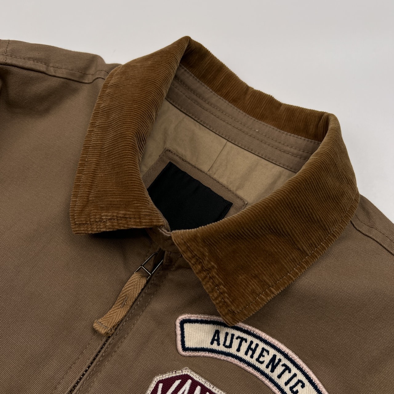 VAN JAC ヴァンヂャケット ワッペン付き ワーク ジャケット カバーオール サイズ M /ブラウンベージュ系/メンズ/襟コーデュロイ