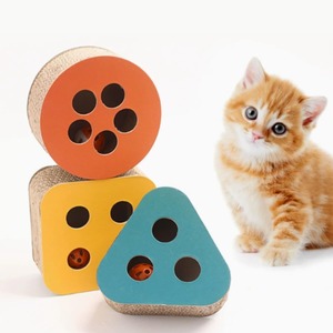 【在庫のみ】ミニ 爪とぎ ボール入り 2way おもちゃ 3種類 爪研ぎ 猫 ねこ 北欧風 かわいい オシャレ 省スペース ミニサイズ 北欧風 かわいい カラフル (三角（グリーン）)