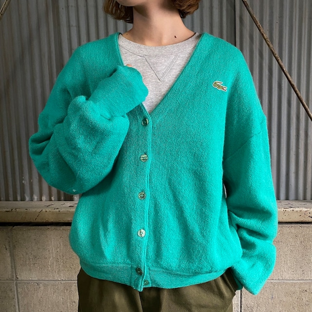 フランス製 70年代 LACOSTE ラコステ ウールニットカーディガン メンズ 