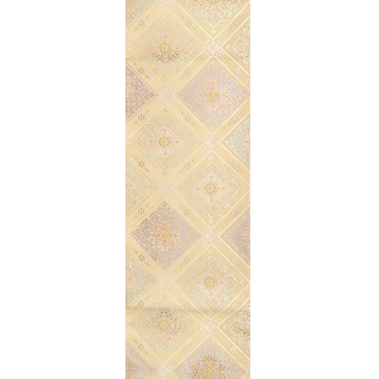 河合美術織物 斜め格子に花菱文様 唐織袋帯【未着用品】 | かわの屋