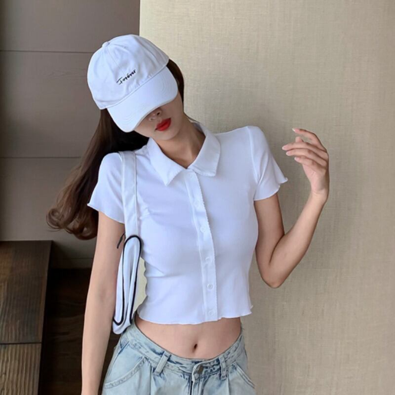 サマーシャツ カラースリムレースTシャツ 夏物 ヨーロピアン ハンチェンe23106499318