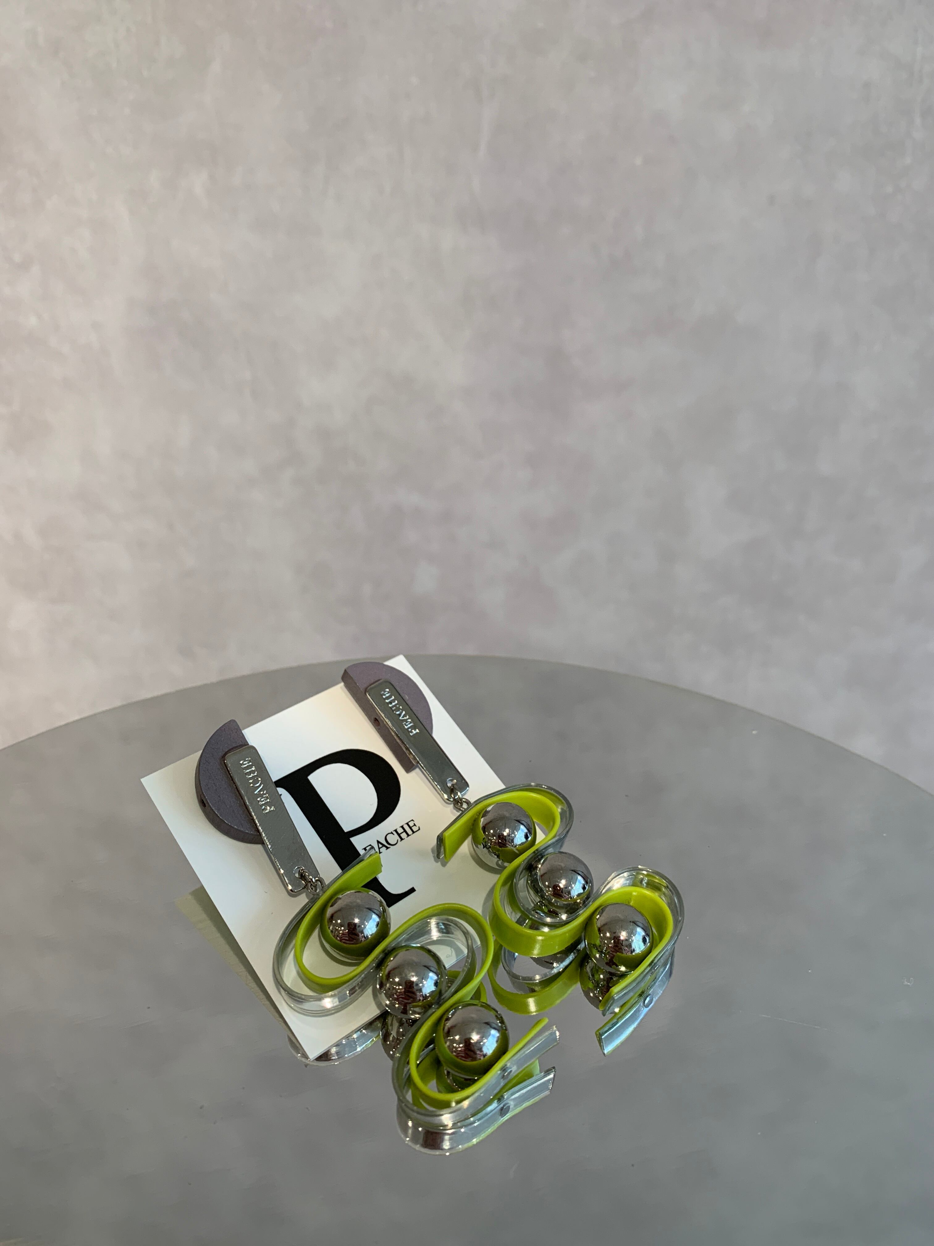 double wave neon yellow×silver