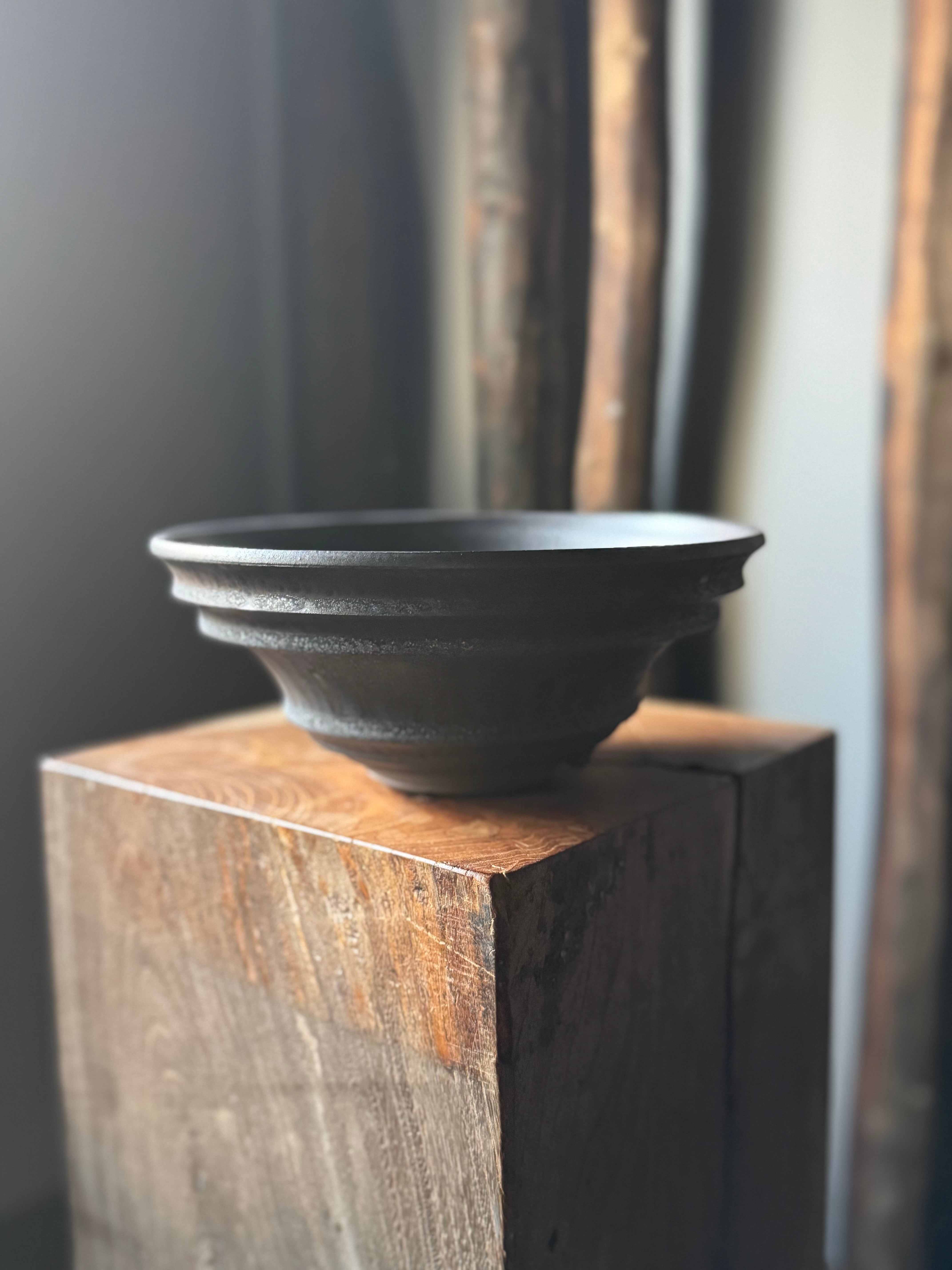 【新着】deracinefactory 閑野淳氏【最高の陶器鉢・高さ8,5cm 横幅18,5cm】