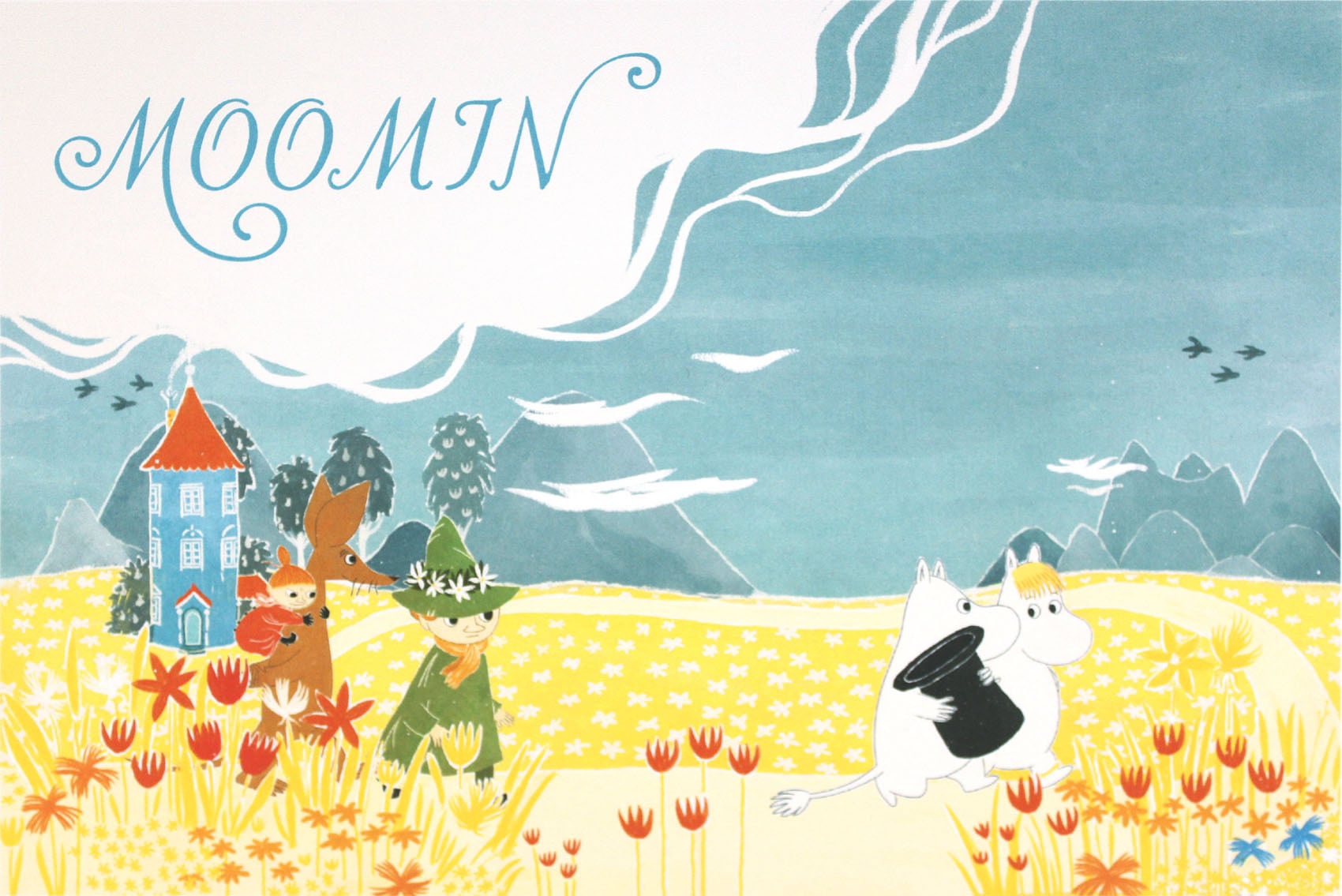 ムーミン 北欧 Postery 「ムーミン谷の夏」送料無料 フレーム 展示用フック付アートポスター 絵画 インテリア アート