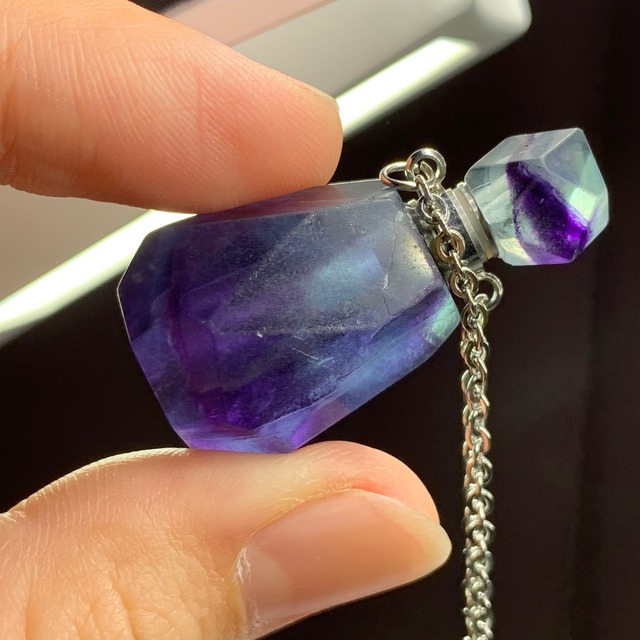 ブルー×パープルグラデーションフローライト・ミニ香水瓶