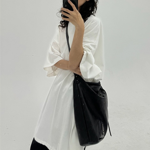 oversized drop shoulder plain short sleeve tee　オーバーサイズドロップショルダー無地半袖ティー　J0873