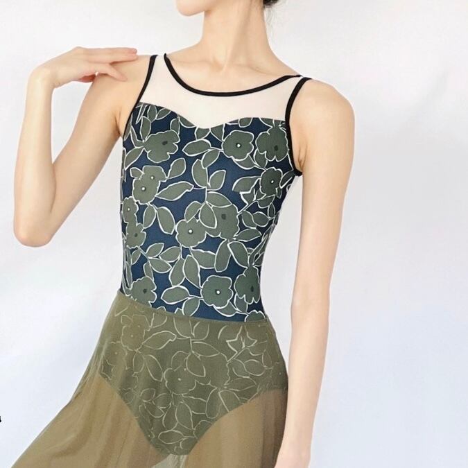 花柄ノースリーブレオタード レトロフラワー 花柄 ノースリーブ レオタード | Pay ID