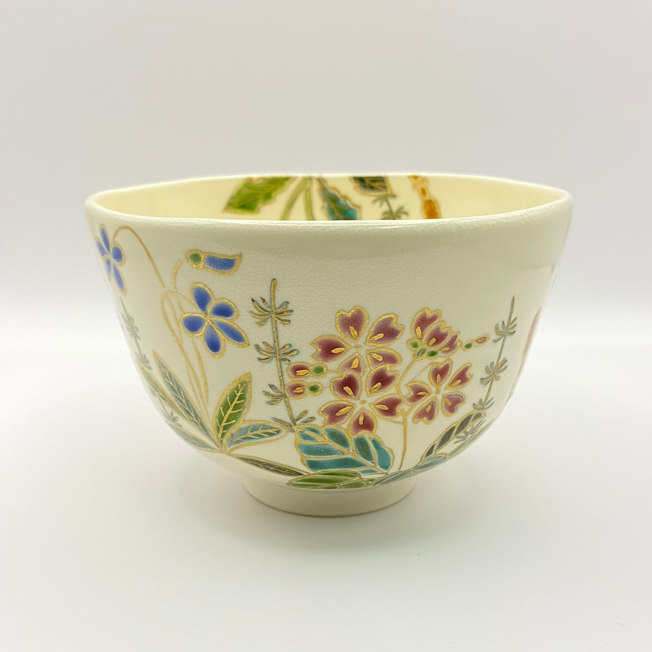 新品】茶碗 色絵 春野 福本未来 共箱入 | 茶道具 錦玉堂