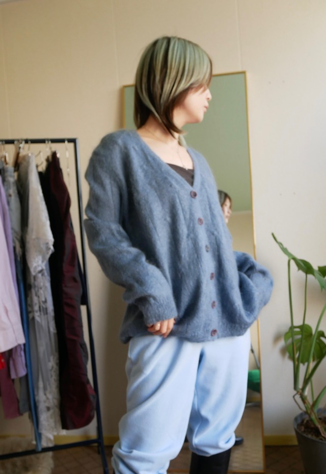 70s-80s Euro V-Neck Mohair Knit Cardigan