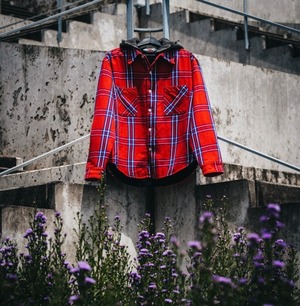 【SAINT MICHAEL】SM-YS1-0000-060/SHIRT JK/FRANNEL QLT/RED