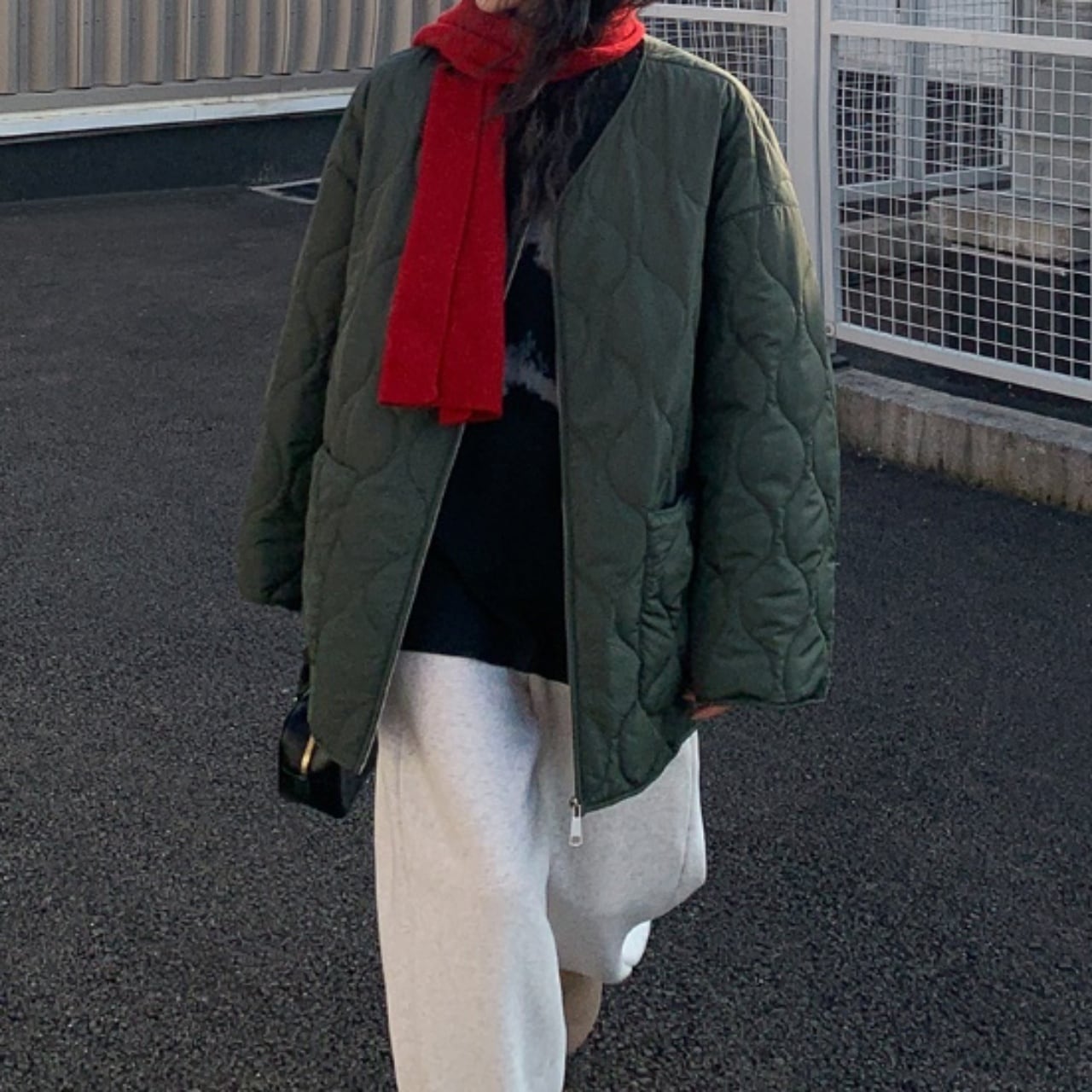 オーバーサイズウェーブキルトジップアップジャケット A01902