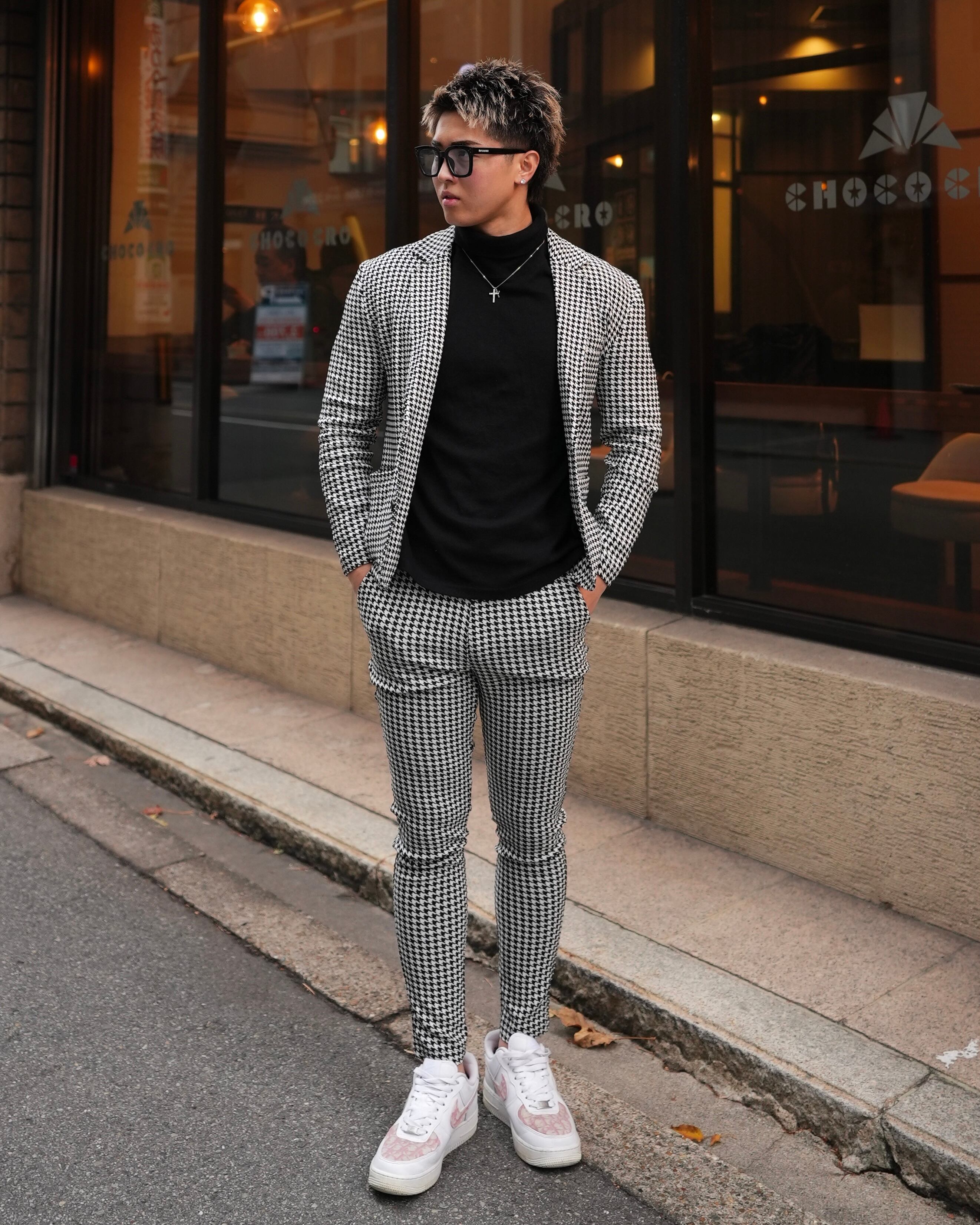 千鳥柄 RELAX SLIM JACKET【BEL24-020】 | BELINDA OFFICIAL