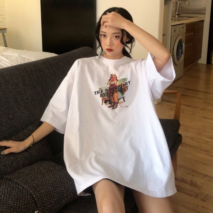 サマースタイルルーズトップス カジュアルTシャツ 夏物 ケッペル35464824976