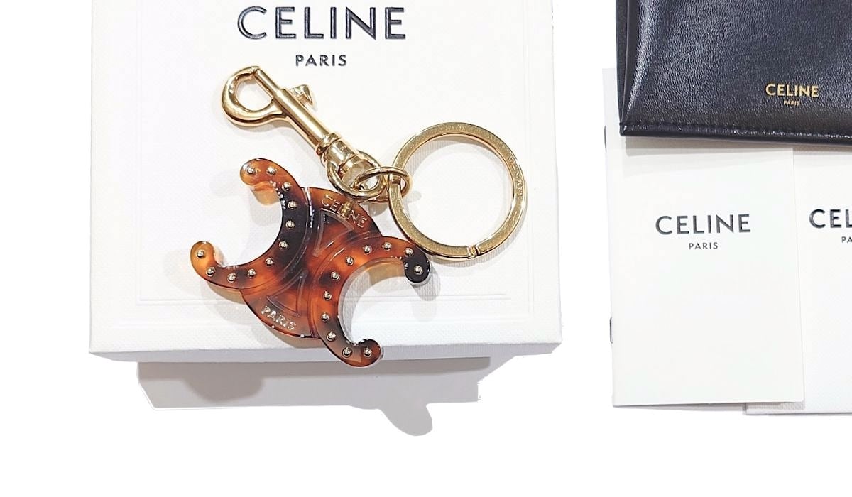 CELINE セリーヌ トリオンフ キーリング チャーム キーホルダー