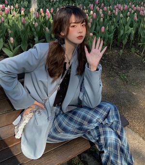【韓国通販 dgo】double breasted middle-length suit jacket（A0172）