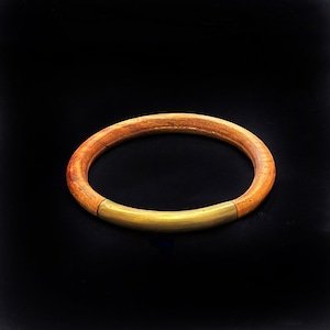 Brass lined wood bangle