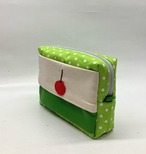 ポケットティッシュケース付き　スクエアポーチ　メロンソーダ　クリームソーダ　ビニールポーチ｜とりさん工房ーかわいいハンドメイドポーチ