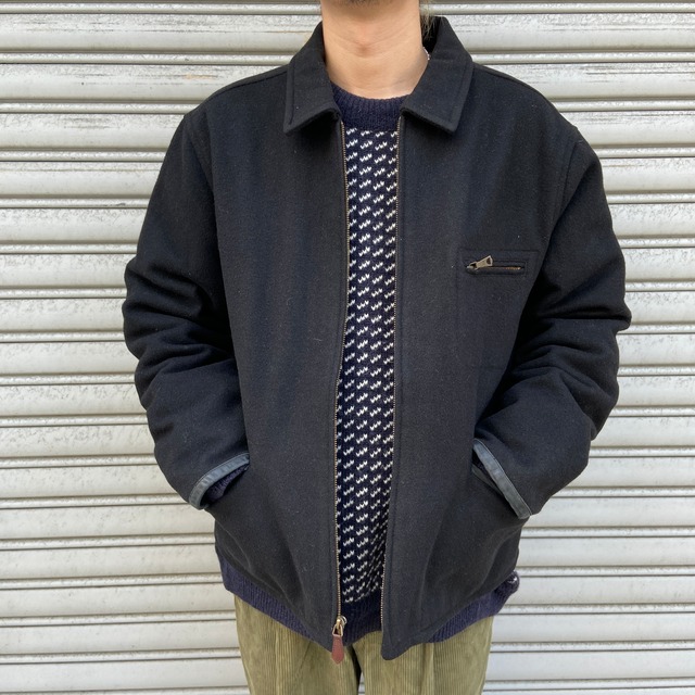 90s RalphLauren ウールスポーツジャケット エルボーパッチ 黒 L