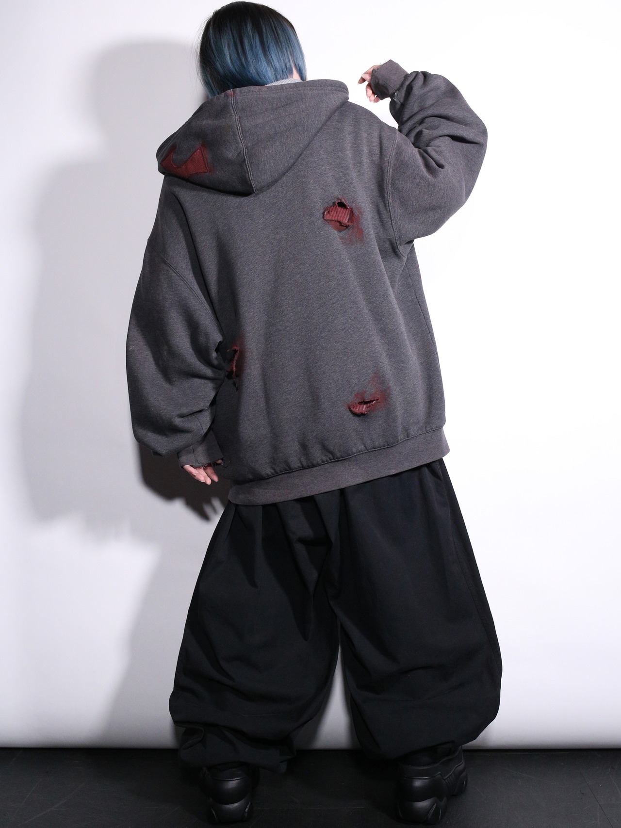 REMAKE /  blood cross design zip-up foodie - 5