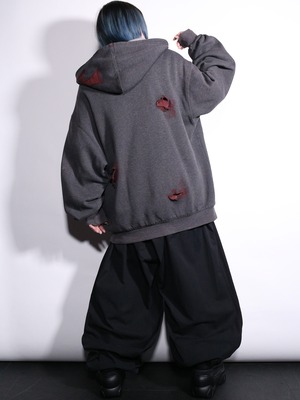 REMAKE /  blood cross design zip-up foodie