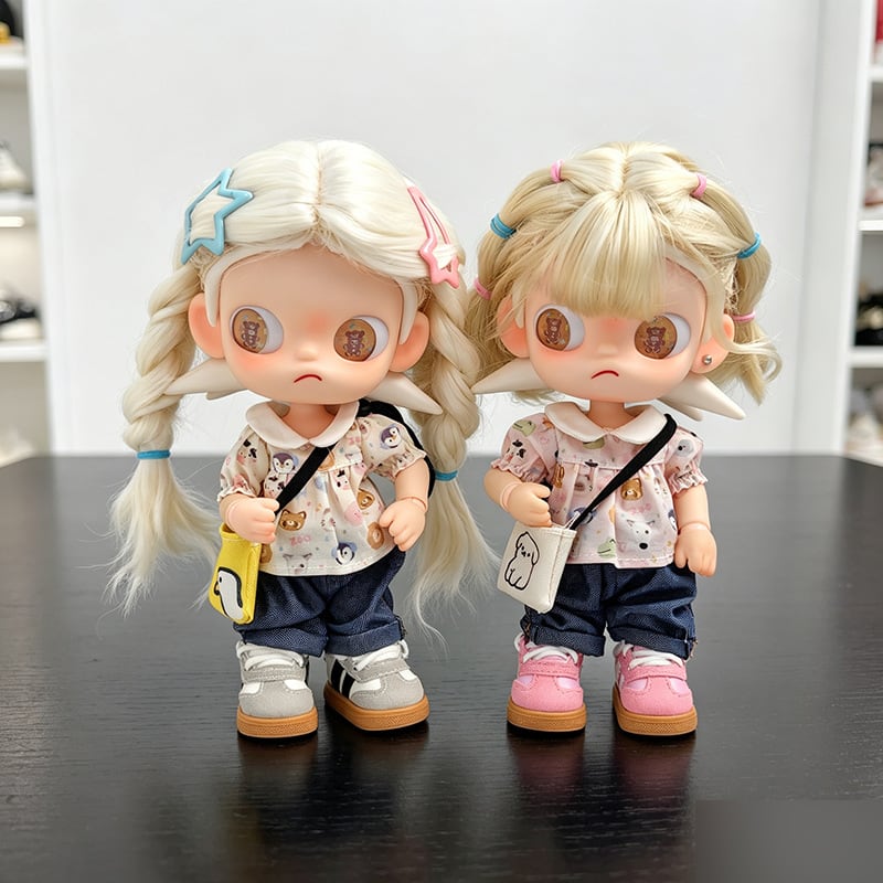 Zsiga/Molly/1/8ぬいぐるみ用 アニマル柄トップス+パンツ+バッグ