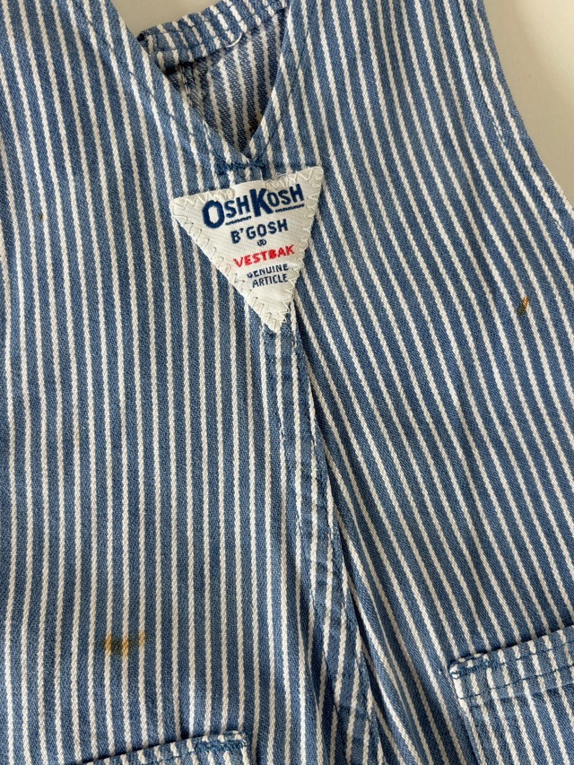 【2T相当・vintage】OshKoshヒッコリーオーバーオール