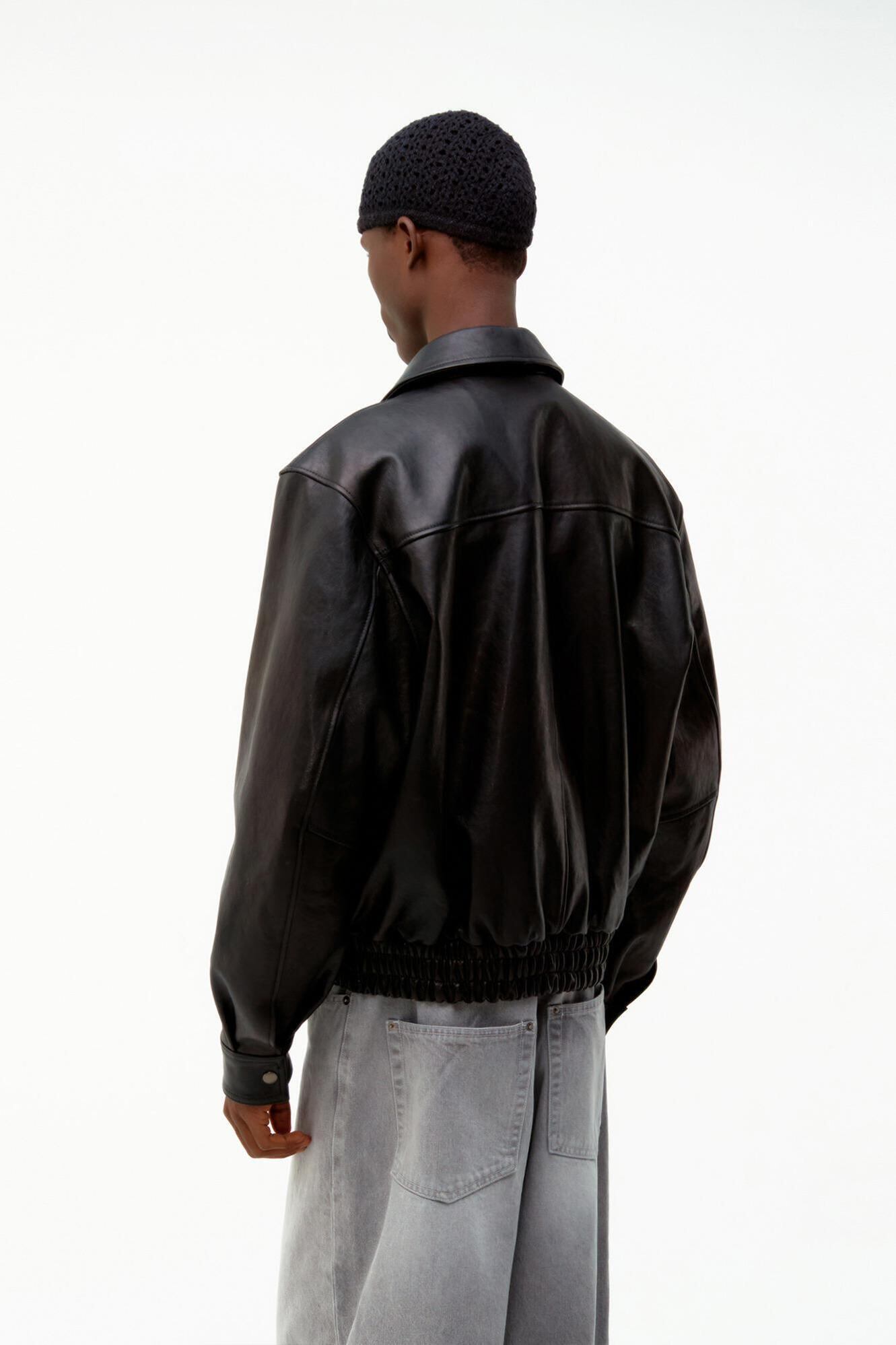 3/24発送 [COOR MEN] Vegetable Leather A-2 Jacket (Black) 正規品