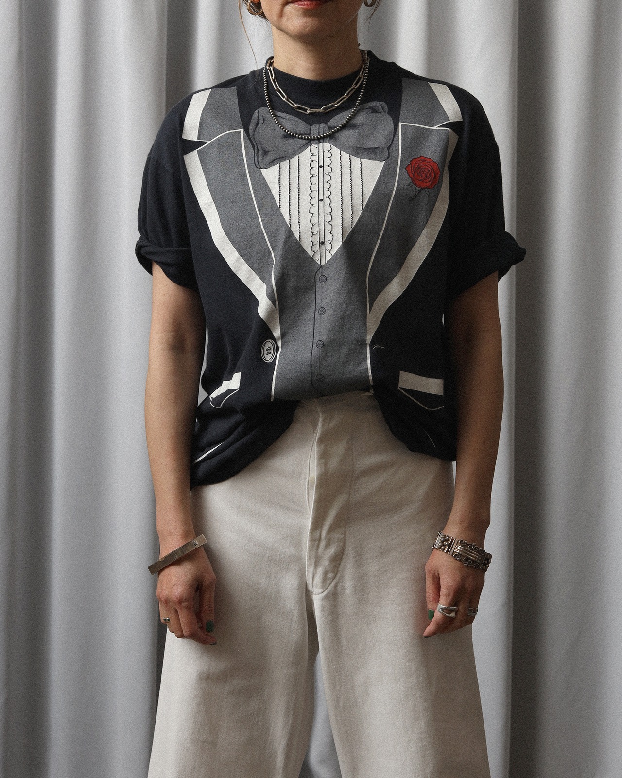 1980's Tuxedo / Printed T-Shirt - 4