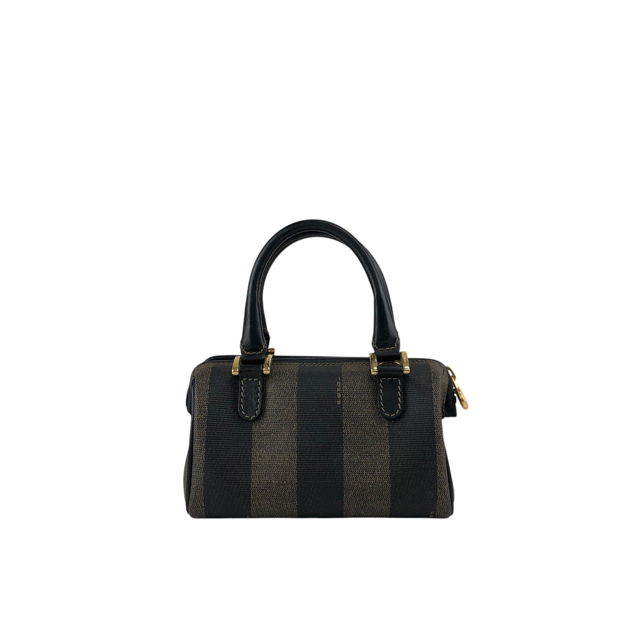 FENDI フェンディ ぺカン ショルダーバッグ ブラウン FFロゴ PVCレザー
