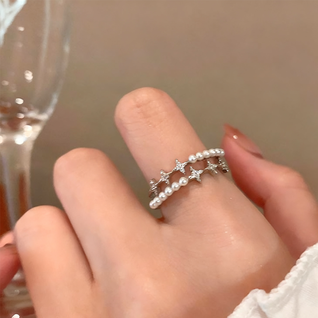 ZJ星芒の珠２層リング