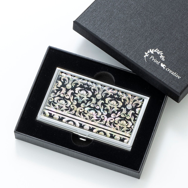 天然貝 名刺カードケース（ダマスク）シェル・螺鈿アート｜ギフト・プレゼントにおすすめ