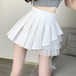 2色／切替チュールアシメプリーツスカート ・78615