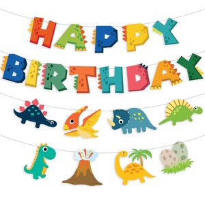 【新着特価】HaHaHa! 【自社デザイン】恐竜 誕生日 レターバナー 飾り ガーランド デコレーション HAPPY BIRTHDAY バースデー パーティー装飾 男の子 お祝い 記念日 (恐竜)