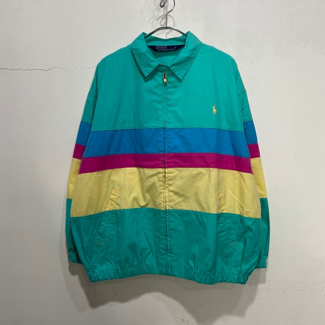 90s USA製　RalphLauren マルチボーダー柄スウィングトップ　L