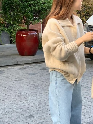 [OUNCE] baily collar knit cardigan / 2color