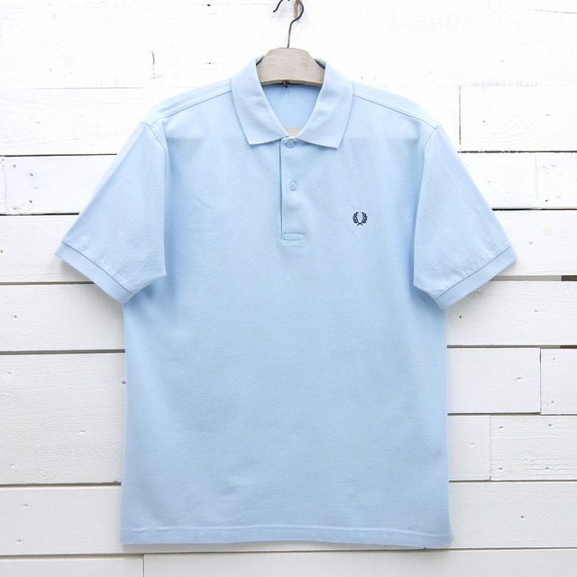 FRED PERRY フレッドペリー ワンポイント ポロシャツ 鹿の子 ライトブルー メンズ Mサイズ