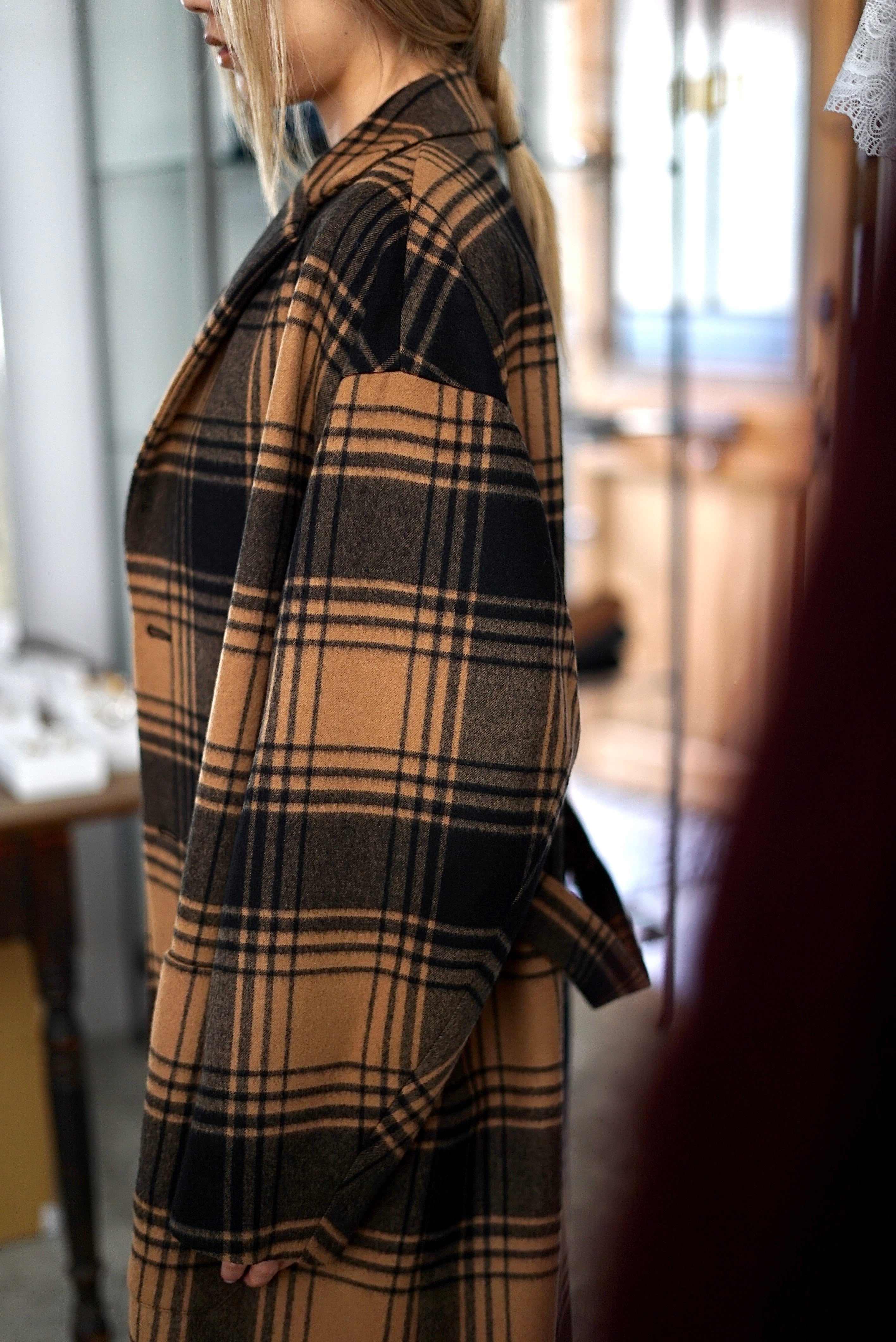 HYKE / PLAID CORT (COYOTE BROWN, GREEN ) | JUQUI Online