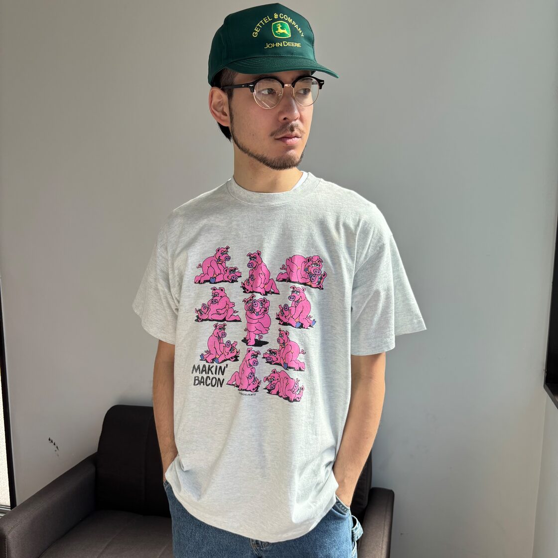 90s Fruit of the loom アニマル エロT カナダ製 シングルステッチ  