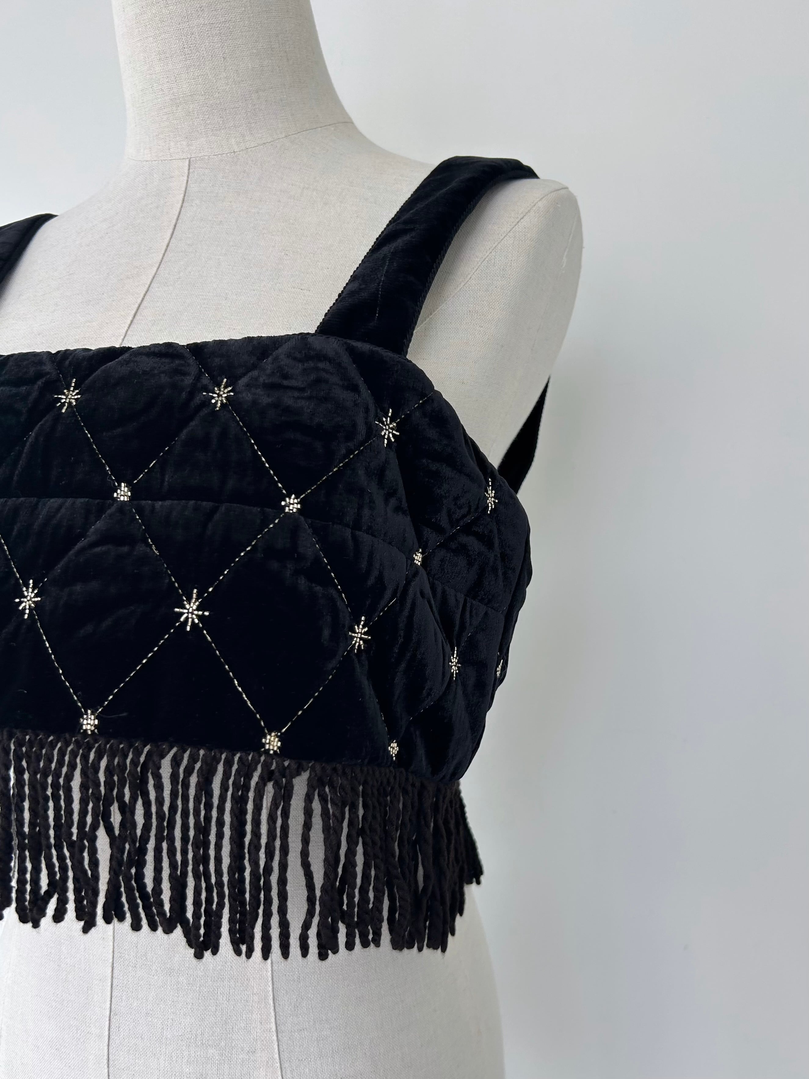 新品 Velvet Beads Embroidery Bustier Velvet Beads Embroidery Bustier | Pasand by ne Quittez pas