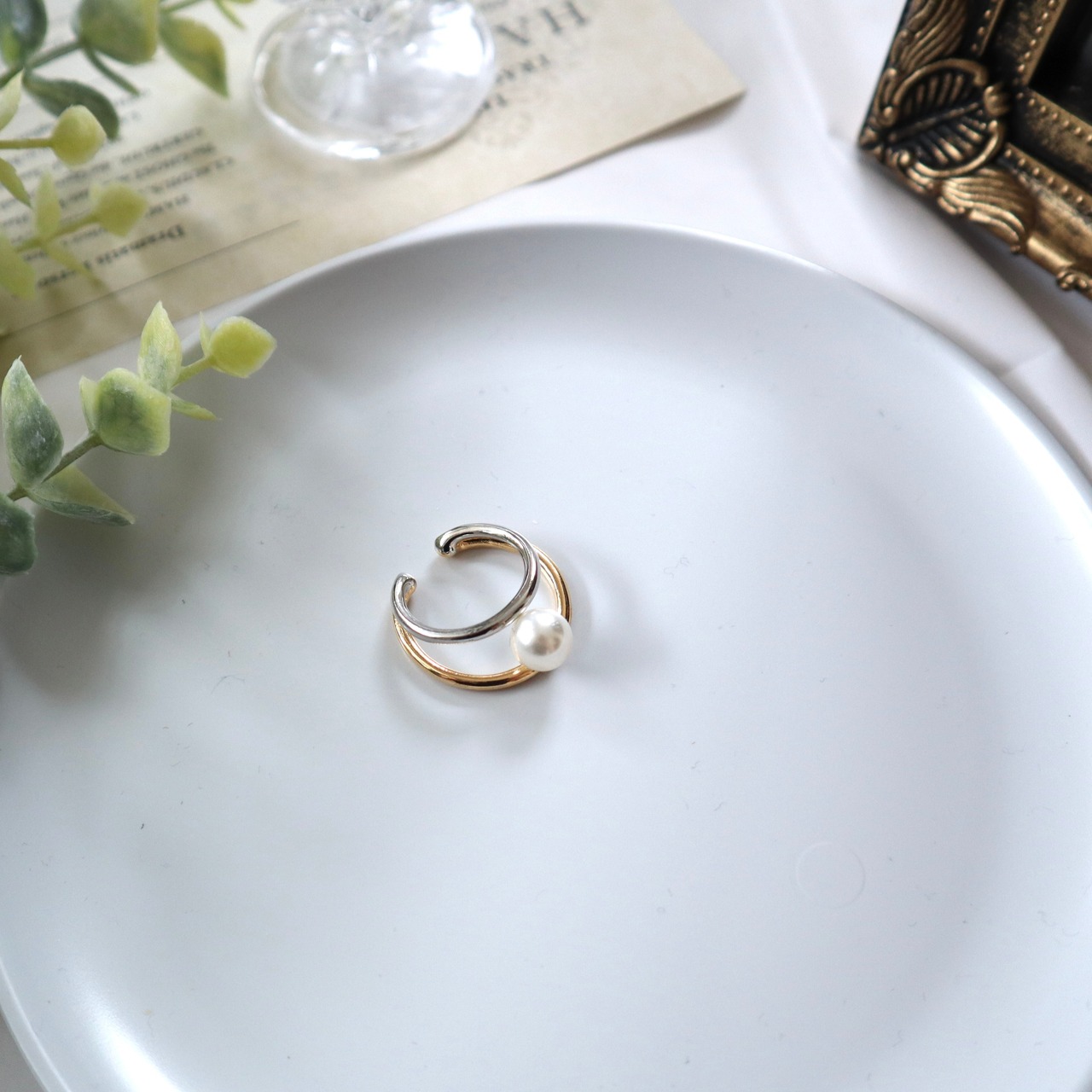 365P　mixカラーパールイヤーカフ