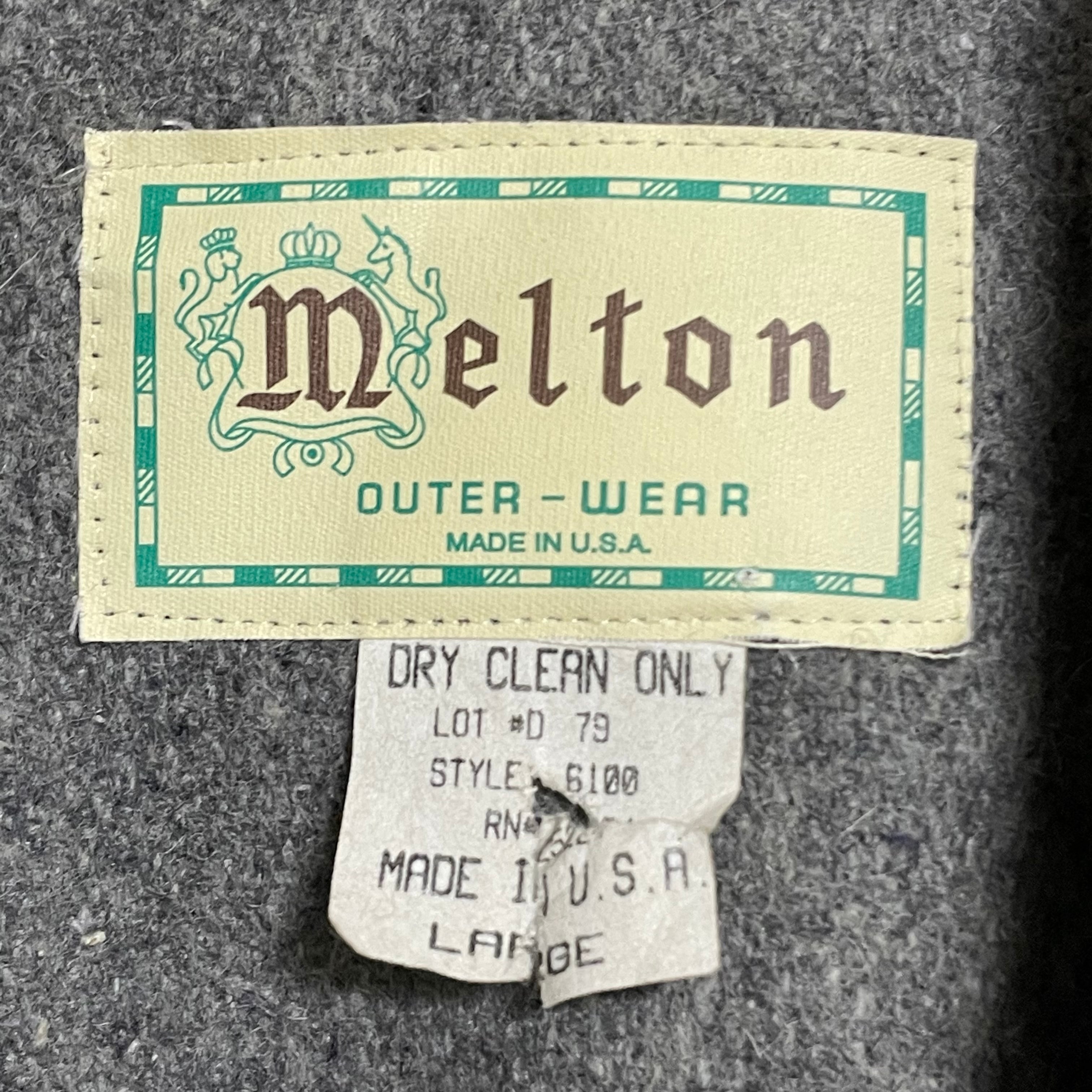 melton】80s 70s USA製 メルトン ウールジャケット フルジップ ジップ ...