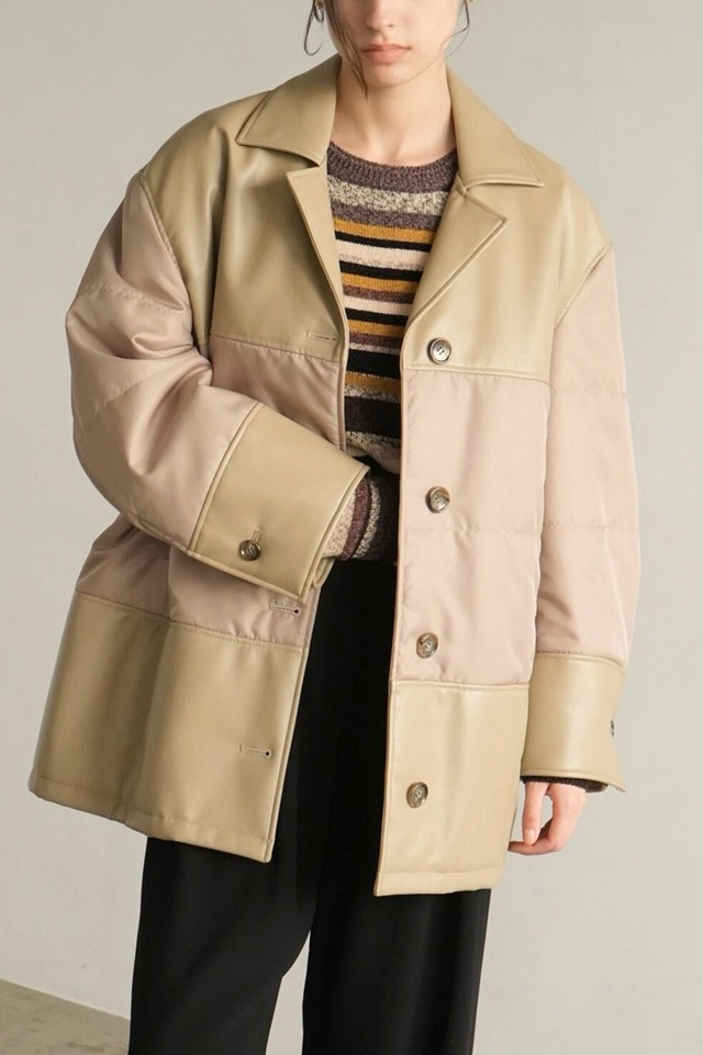 CLANE VEGAN LEATHER SWITCHING OVER JACKET