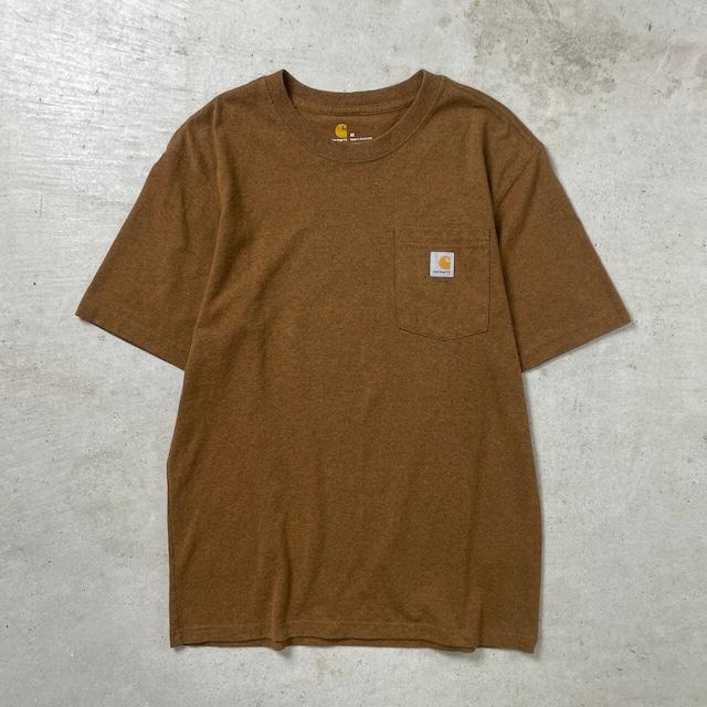 Carhartt カーハート ポケットTシャツ ポケT ORIGINAL FIT メンズL相当 古着 キャメルブラウン 茶色【Tシャツ】/ブラウン