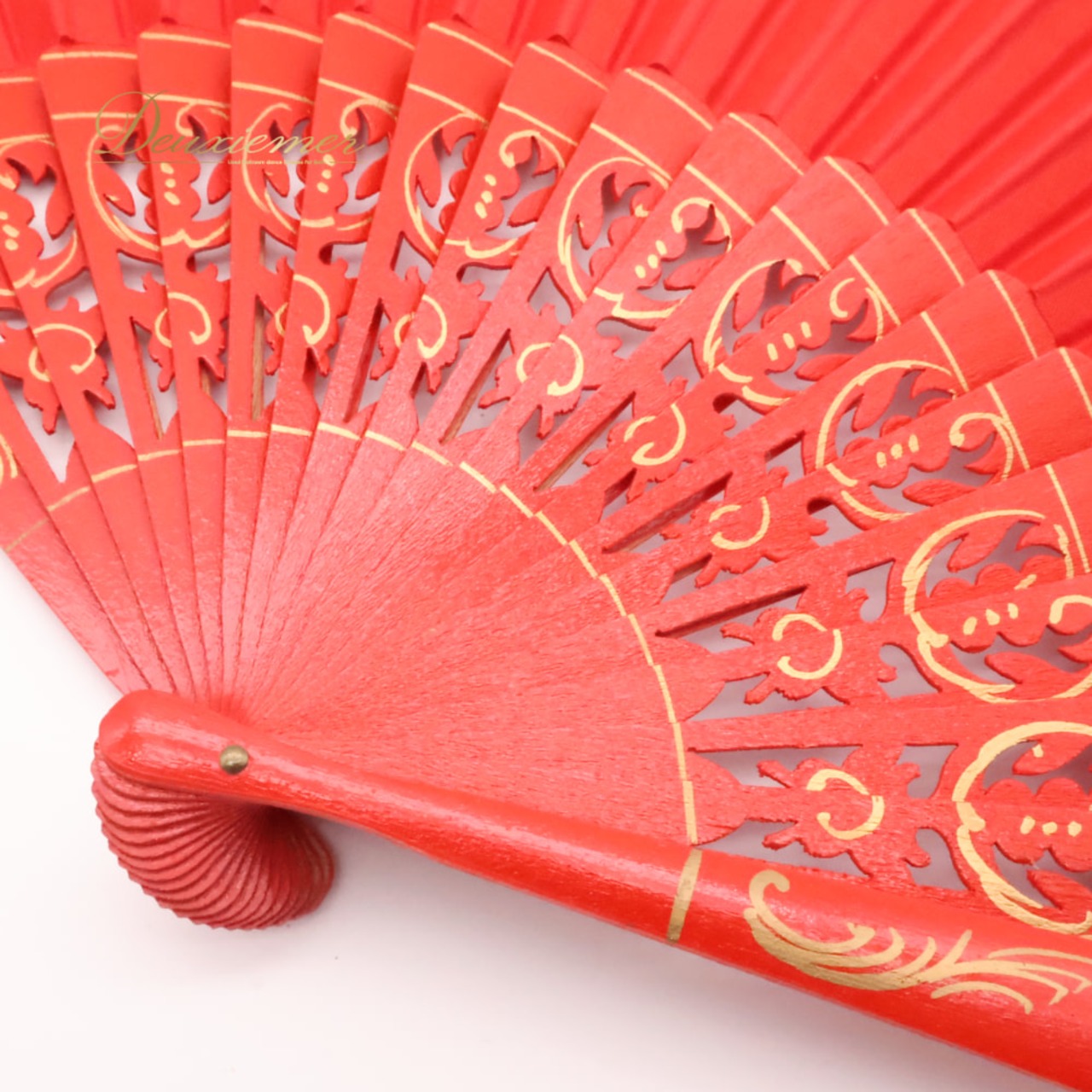 フラメンコ 小物 Abanico Español 32cm アバニコ レッド系 ゴールド系 扇子 せんす 赤 真っ赤 柄 模様 小道具 ダンス小物 練習 レッスン 舞台 発表会 イベント ダンス ステージ フラメンコ小物 明るい 鮮やか 目立つ 華やか おしゃれ 縁